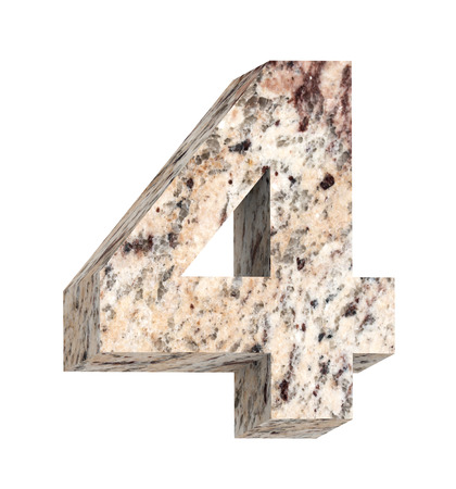 Number from granite alphabet set isolated over white. Computer generated 3D photo rendering.の写真素材