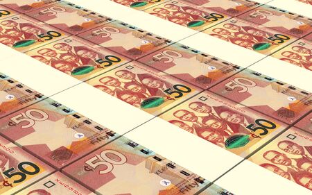 Ghanaian cedi bills stacked background. Computer generated 3D photo rendering.の写真素材
