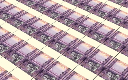 South Sudanese pounds bills stacked background. Computer generated 3D photo rendering.