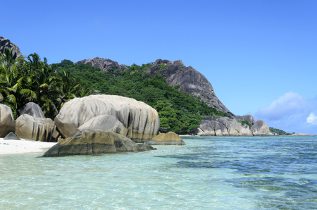 Tropical beach on Seychelles islands.
