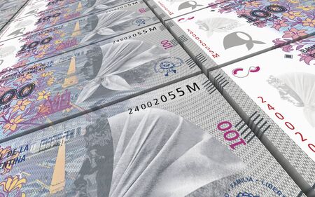 Argentina pesos bills stacks background. Computer generated 3D photo rendering.の写真素材