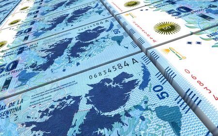 Argentina pesos bills stacks background. Computer generated 3D photo rendering.の写真素材