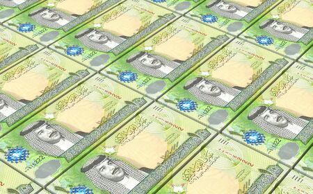 Bahraini dinar bills stacked background. Computer generated 3D photo rendering.の写真素材