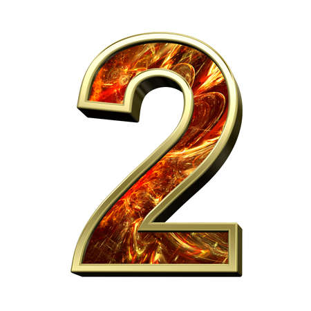 Number from alphabet set fire isolated over white. Computer generated 3D photo rendering.