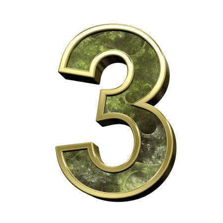 Number from alphabet set fractal isolated over white. Computer generated 3D photo rendering.の写真素材
