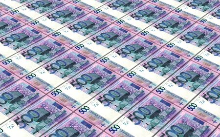 New Belarusian rubles bills stacks background. 3D illustration.