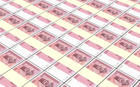Bosnia and Herzegovina convertible mark bills stacks background. 3D illustration.