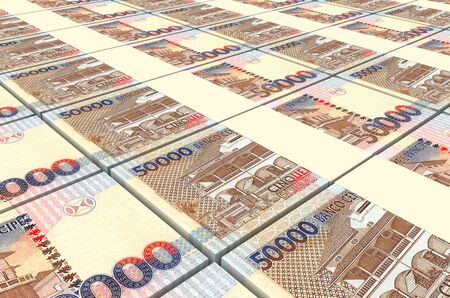 St. Thomas Dobras bills stacks background. 3D illustration.の写真素材