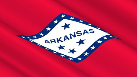 Waving flag of Arkansas state. 3D illustration.の写真素材
