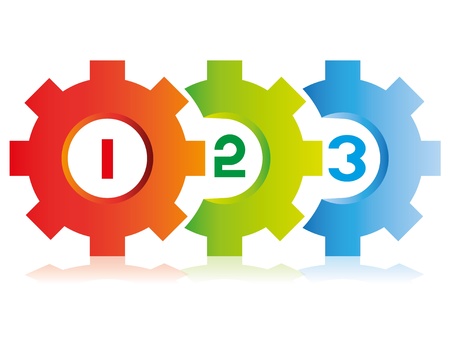 business process diagram, gear theme process templateのイラスト素材