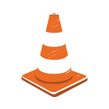 under construction coneのイラスト素材