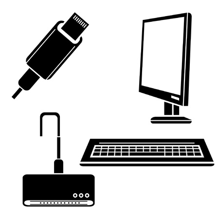 computer and appliance iconsのイラスト素材