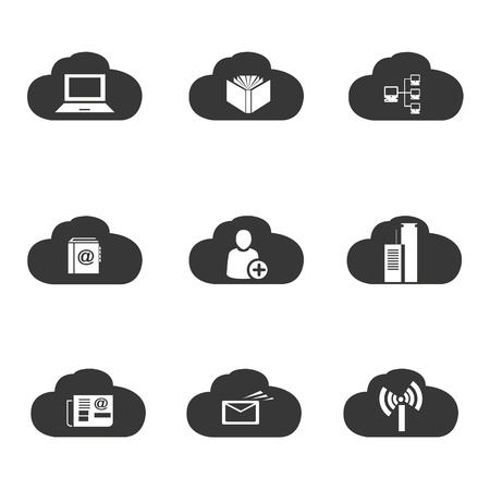 cloud computing icons setのイラスト素材