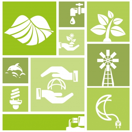 go green background, iconsのイラスト素材