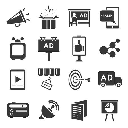 advertising icons set, marketing conceptのイラスト素材