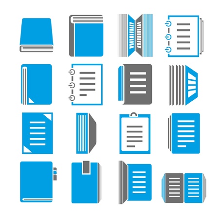document icons set, blue themeのイラスト素材