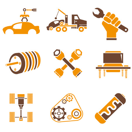 auto icons set, orange themeのイラスト素材