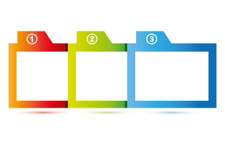 three topics diagram, business templateのイラスト素材