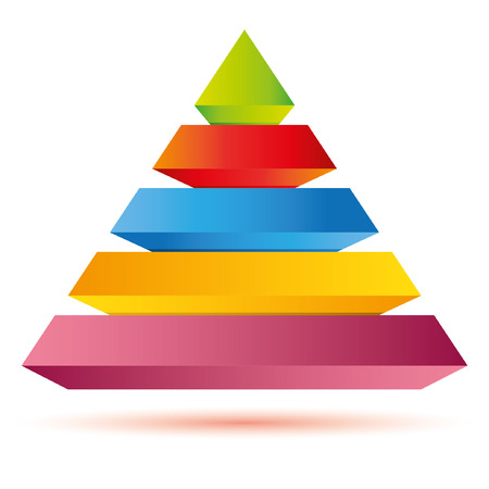 pyramid diagram, business templateのイラスト素材