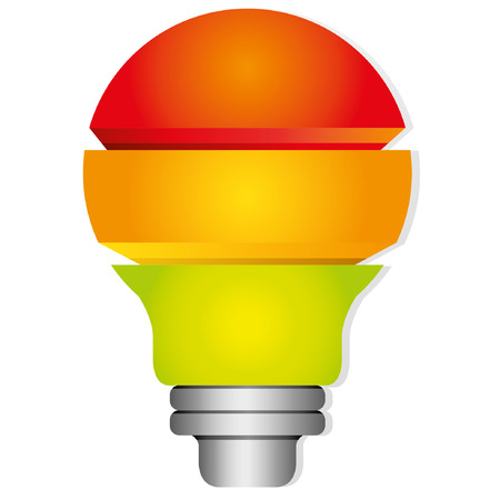 colorful light bulb diagramのイラスト素材
