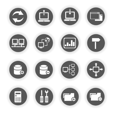 network icons, database iconsのイラスト素材