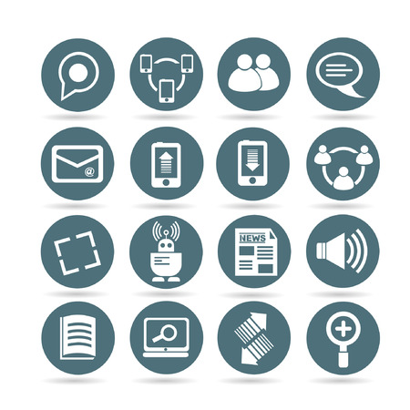 network and social media icons, web buttons, app buttons setのイラスト素材