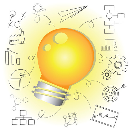 idea, bulb idea backgroundのイラスト素材