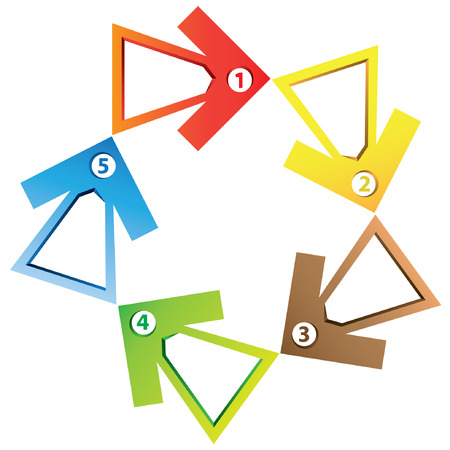 arrow diagram, loop diagram, step chartのイラスト素材