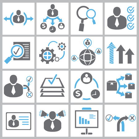 business management and human resource iconsのイラスト素材