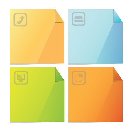 colorful post paper setのイラスト素材