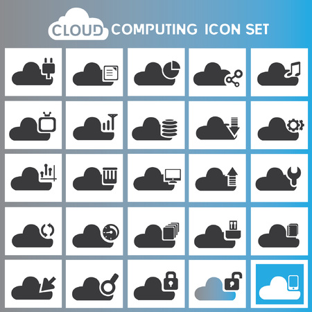 cloud computing iconsのイラスト素材
