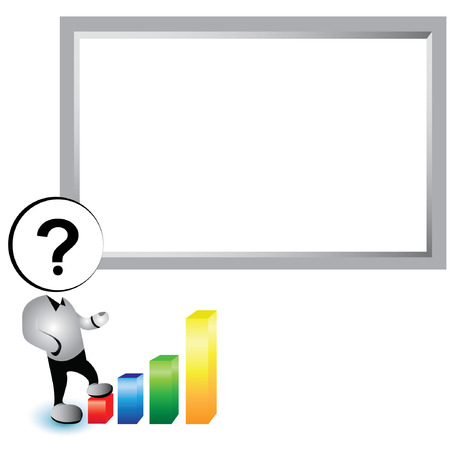 businessman with whiteboard, presentation templateのイラスト素材