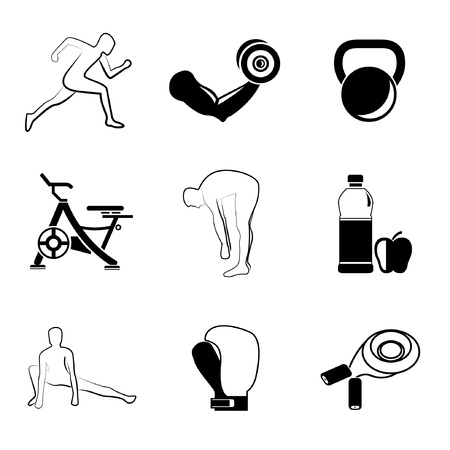 fitness iconsのイラスト素材
