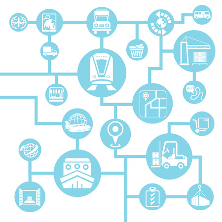 transportation and mass communication network conceptのイラスト素材