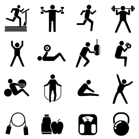 fitness iconsのイラスト素材