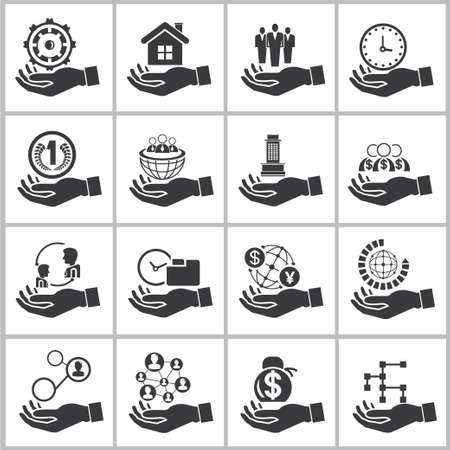 hand holding setのイラスト素材