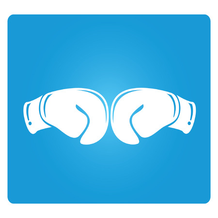 fighting, blue square buttonのイラスト素材