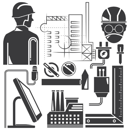 tools, engineering set, manufacturingのイラスト素材