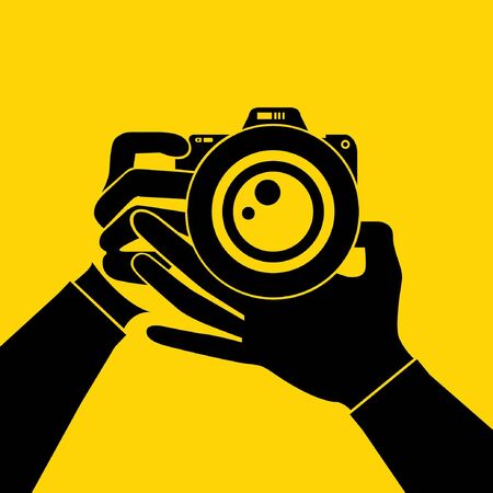hand hold cameraのイラスト素材