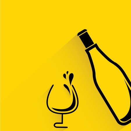 wine glass and bottleのイラスト素材