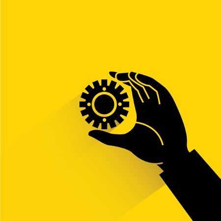 gear, hand holding gearのイラスト素材