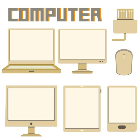 computer icons, cardboard themeのイラスト素材