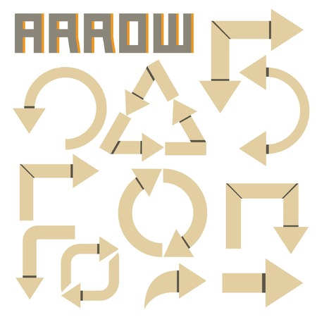 arrow sign, cardboard themeのイラスト素材