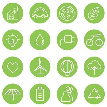 green eco iconsのイラスト素材