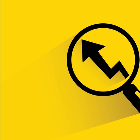 magnifier glass with arrow chartのイラスト素材