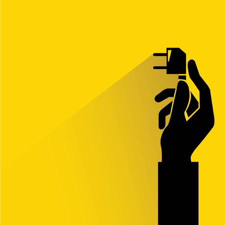 hand holding plug のイラスト素材