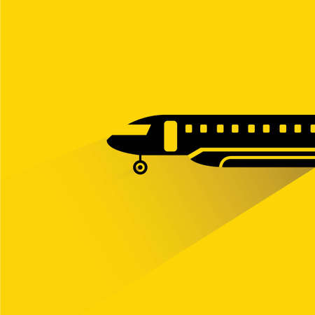 plane in yellow backgroundのイラスト素材