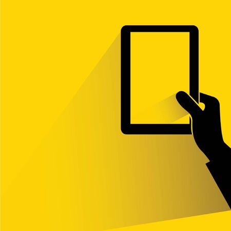 hand holding tabletのイラスト素材