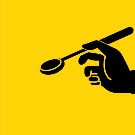 hand holding spoonのイラスト素材