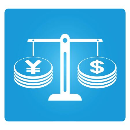 yuan and dollar currencyのイラスト素材